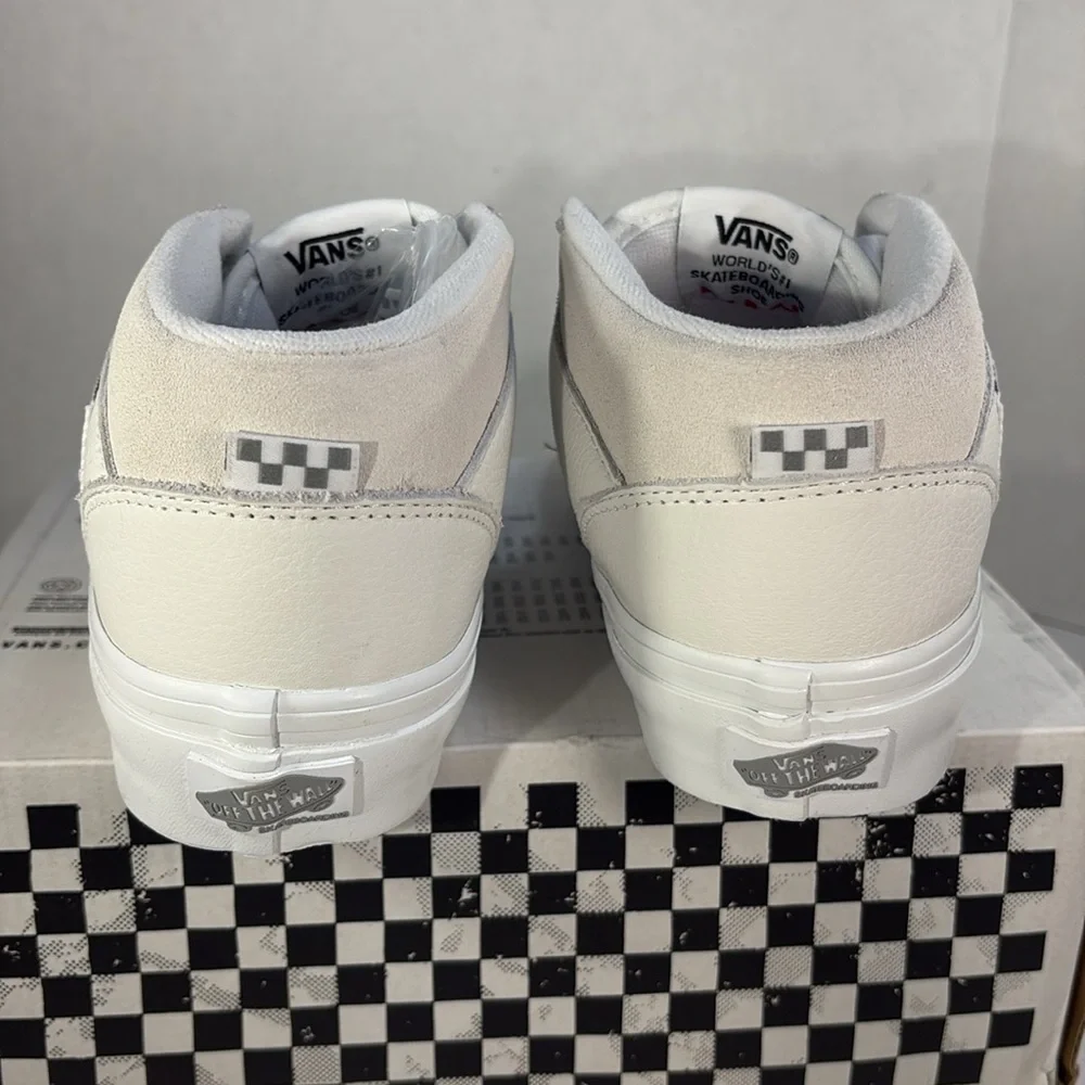 NWT Vans Skate Half Cab White Leather with Suede Trim Women’s 6.5 - Picture 5 of 10